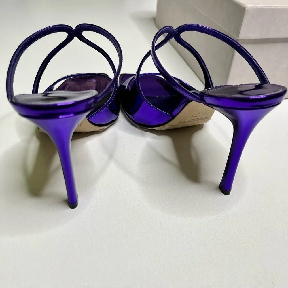 Jimmy Choo Anise purple Liquid Metal heels size 37.5 - Picture 7 of 13